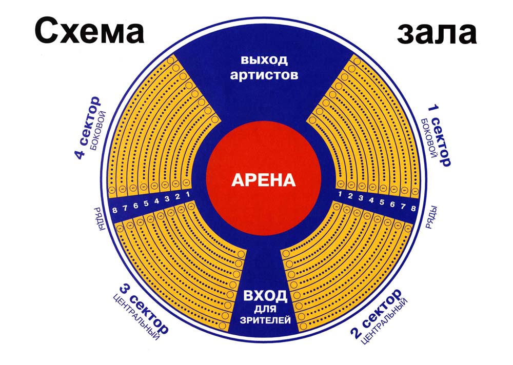 Белгосцирк схема зала с номерами мест